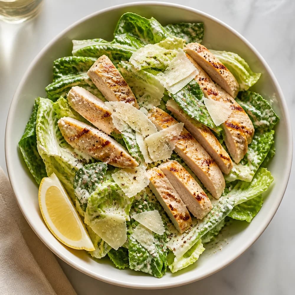 Chicken Caesar salad without croutons